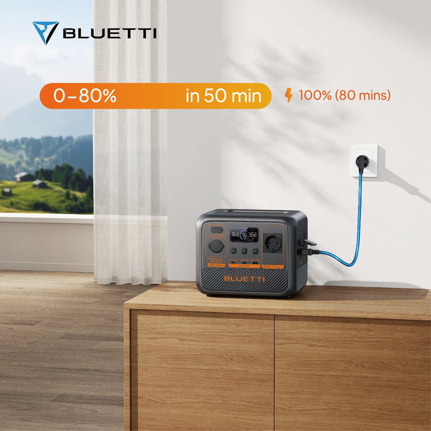 BLUETTI AC50P Portable Power Station | 700W 504Wh