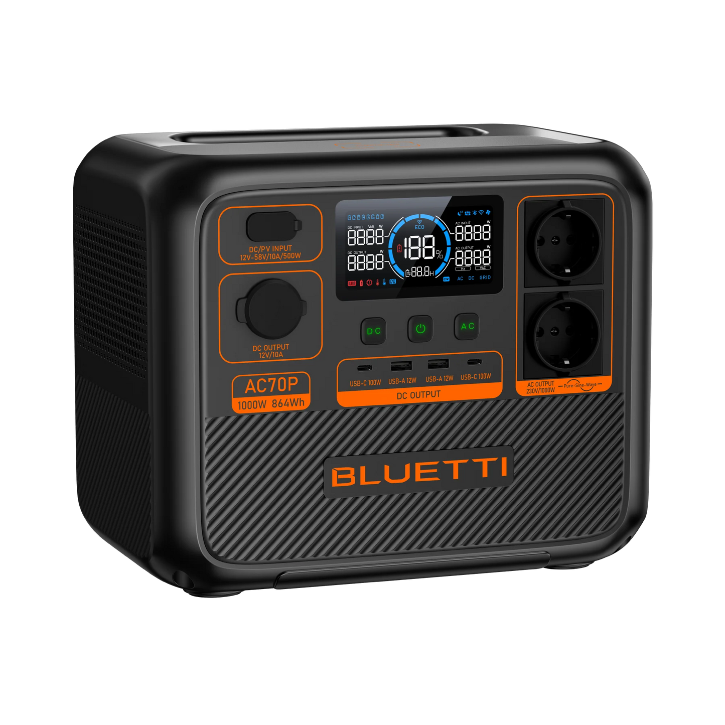 BLUETTI AC70P Portable Power Station | 1000W 864Wh